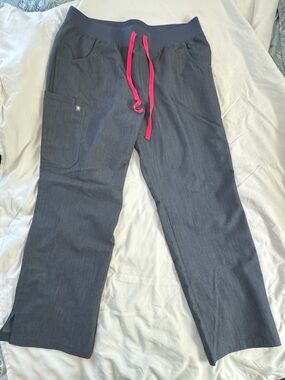 Figs. Kade scrub pant in Heather Denim.  XL/P